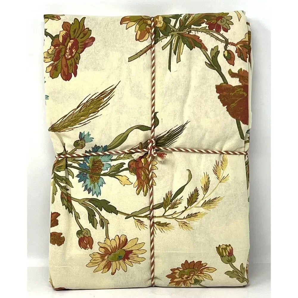 April Cornell WILDFLOWERS Tablecloth 60X104” Fall Colors Table For 8-12